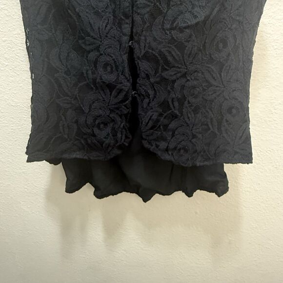 INC International Concepts Y2K Black All over Lace Vest Hook+Eye Close Fairy XL - Picture 6 of 10